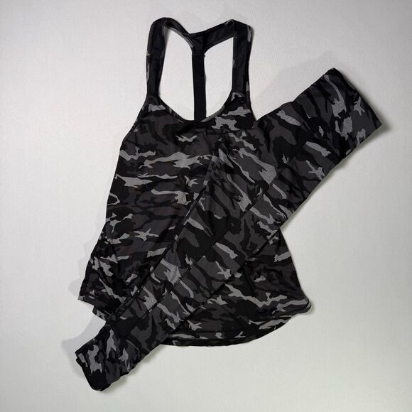 Infinity Tops - Infinity Power Workout Set, Tank Top & Leggings Sz Small Black & Gray Camo 2/$25